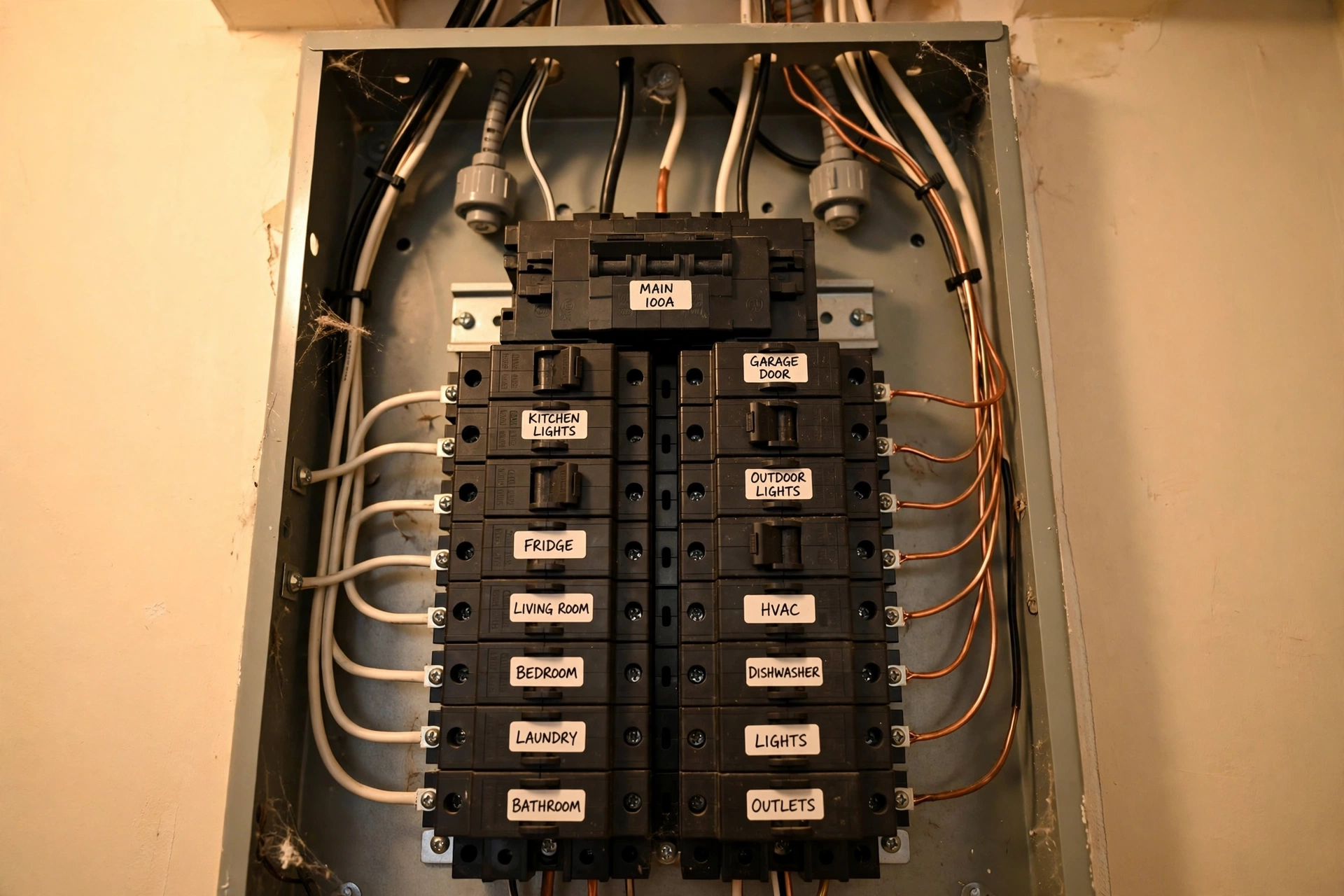 Electrical panel inspected during a 4-point inspection
