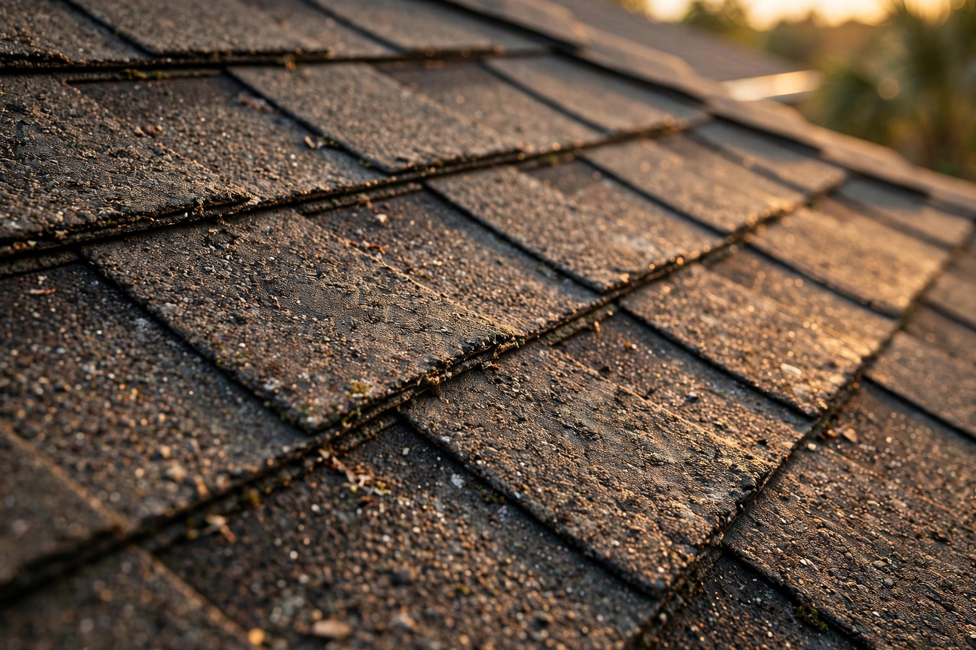 Roof shingles closeup
